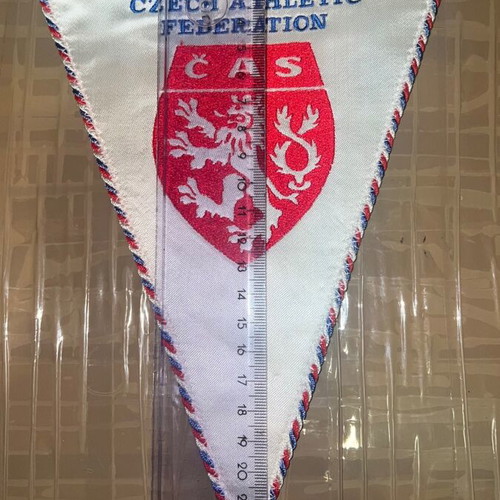 Czech Athletic Federation pennant used, rare sports collectible