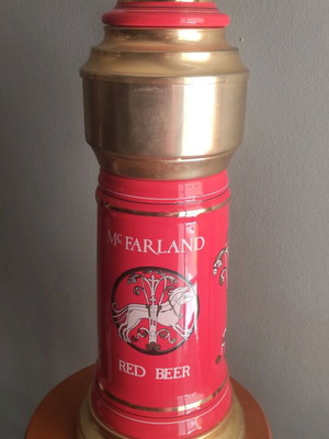 McFarland Porcelain Beer Tap Column Red Beer like new