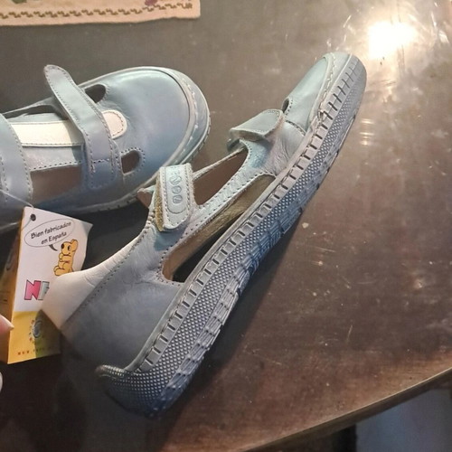 Leather Anatomical Sandals Size 32 New, White and Turquoise