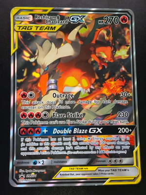 Pokemon Reshiram & Charizard GX (SM 201) Jumbo Card new