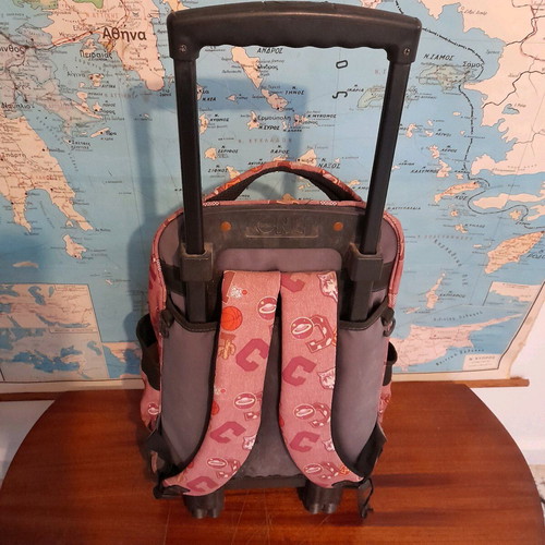 School backpack with wheels used
