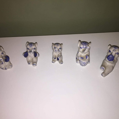 Porcelain decorative set, 5 pieces