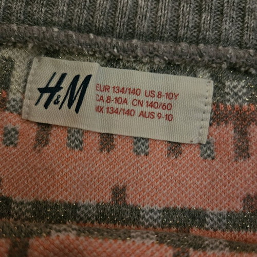 H&M girls' knitted skirt like new, grey, for 8 years old