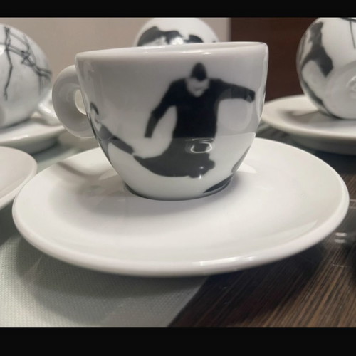 Illy espresso cups unused vintage set of 6 from 1997 by Mario Giacomelli