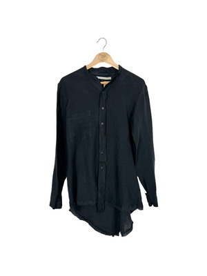 Aleksandr Manamis Ασύμμετρο Γυναικείο Λινό Πουκάμισο (1)