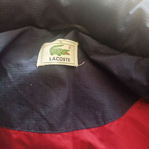 Lacoste down jacket used, size S, blue with hood