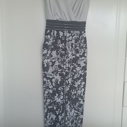 Women's One-Piece Small with Sheer Striped Waist, Black and White, Like New
