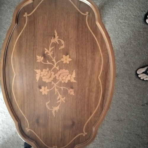 Solid wood carved coffee tables set like new