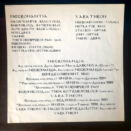 Necromantia Varathron The Black Arts The Everlasting Sins Vinyl LP first edition 1992