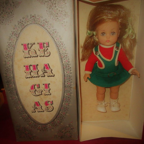 Plastic Kehagias doll in original 70s box like new