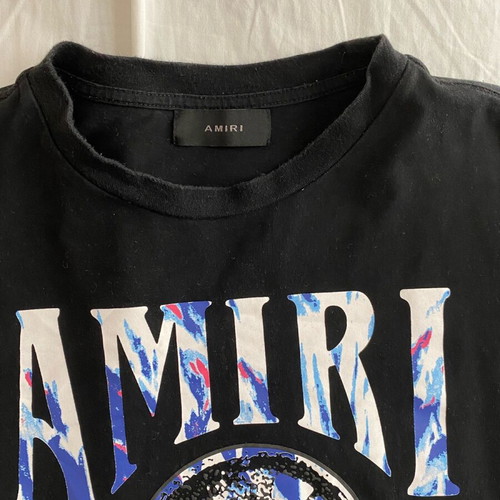 Amiri mens t-shirt used, size XL, black-purple