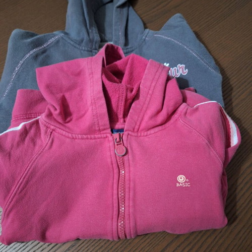 Set of 2 girls' jackets used, pink and gray