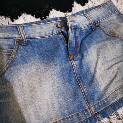 BSB Black Top Like New With Lace And Gift Denim Mini Skirt