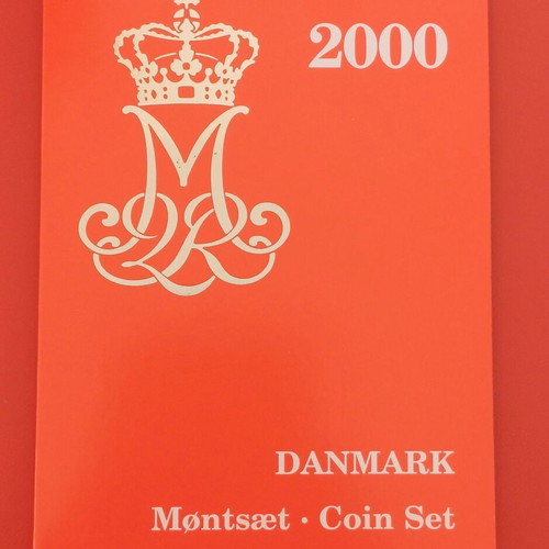 Set of 6 uncirculated Denmark 2000 coins in sealed blister new