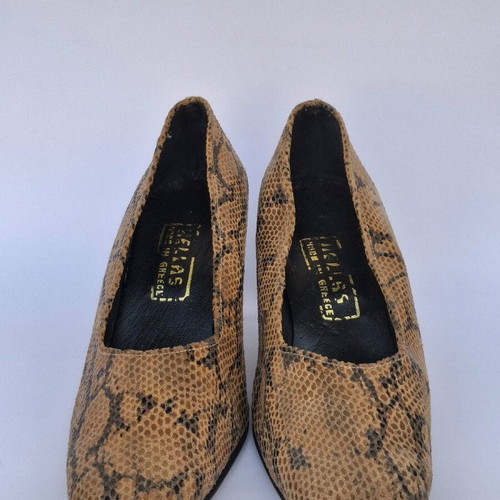 Mallas leather shoes like new, brown snake effect size 38