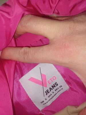 Long fuchsia jacket like new