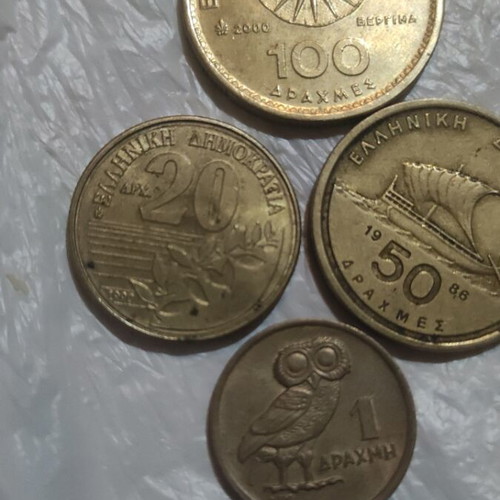 Greek coins set like new, 6 drachmas from 1973 to 1992