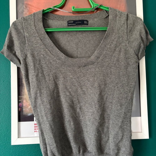 Zara knitted shirt size S like new, gray