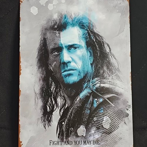 Metal decorative Braveheart William Wallace sign like new