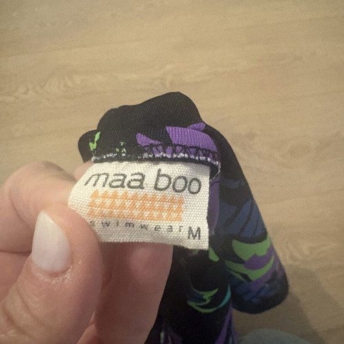Maaboo swimsuit with front zipper like new, size M, blue and purple