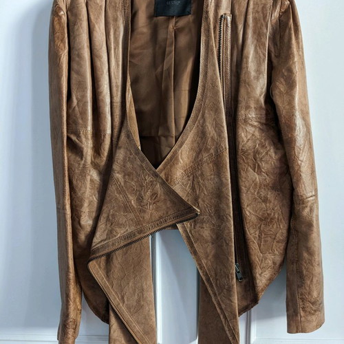 Vintage Gestuz leather jacket like new, brown, size 36