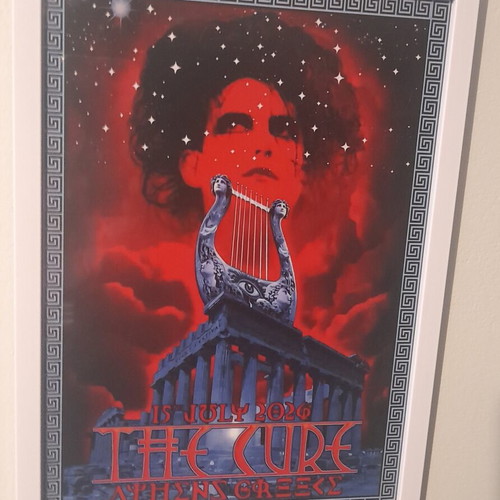 The Cure poster Athens 2026 with frame new