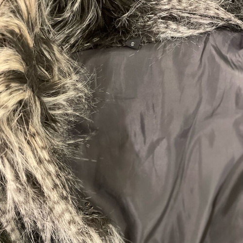 Sleeveless eco fur vest like new, size small/medium, black and grey
