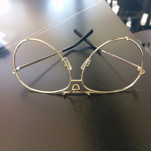 Porsche Design sunglasses unisex like new, gold titanium frame, black lenses