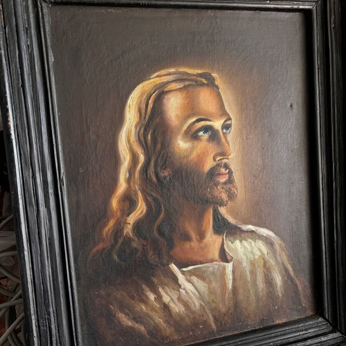 Painting Head of Jesus Christ used, canvas copy