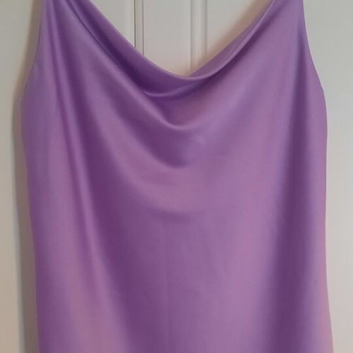 Satin top and high-waisted palazzo pants set made in Italy, like new, purple lilac