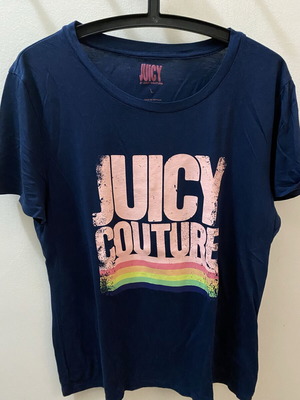 Juicy Couture T-shirt size L, dark blue with vintage pink logo