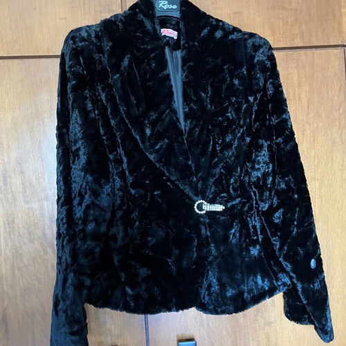 Black ecological fur jacket like new, size M