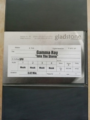 Gamma Ray Into The Storm Betacam Advance Promo 2007 used