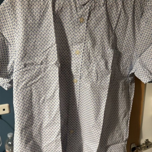 Benetton shirt with hot air balloon print size M like new, white and blue