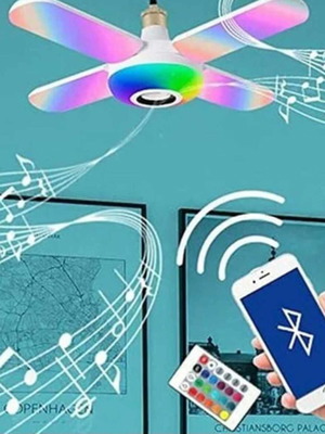 Smart LED lamp with built-in Bluetooth speaker, 4 wings and remote control