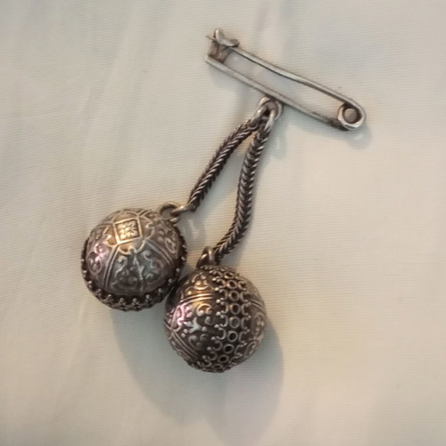 Silver pin old used, traditional, solid silver