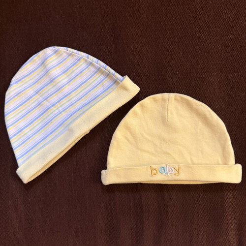 Set of 2 unisex baby cotton hats