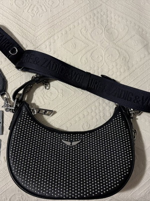 Zadig & Voltaire Moonrock τσάντα χιαστί, μαύρο δέρμα