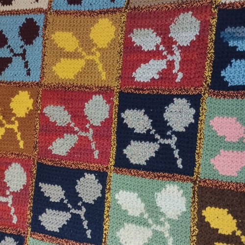 Wool quilt handmade like new, multicolored, 190x140 cm