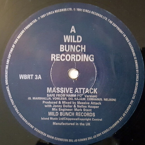 Massive Attack Safe From Harm vinyl record used, electronic