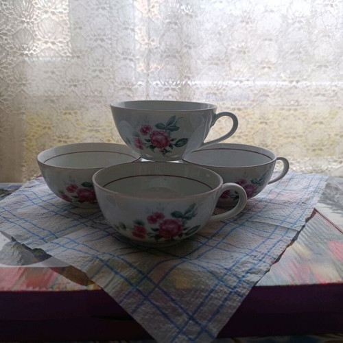 Porcelain tea cups Kahla used, set of 4, 180 ml