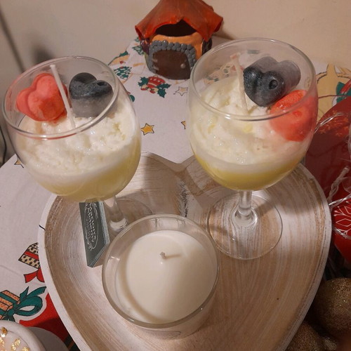 Soy candles in wine glass with cashmere scent new