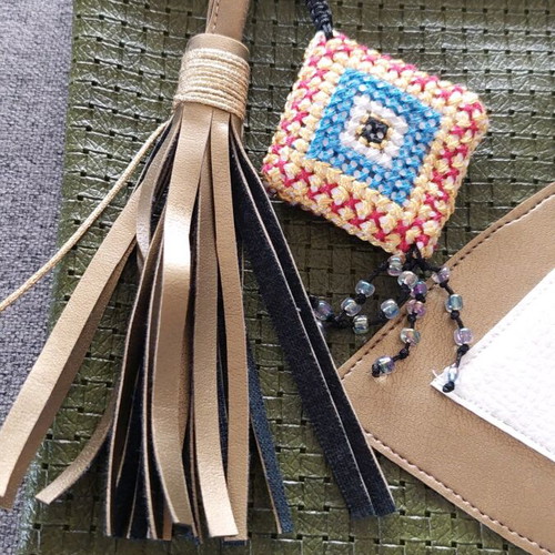Handmade green-olive leatherette clutch bag new