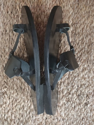 Leather Classic Greek Sandals black size 38 new, handmade
