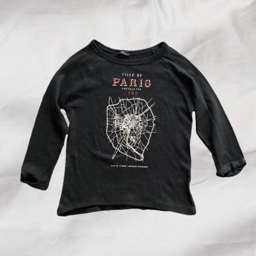 Zara long-sleeve blouse used, size S, black and gray