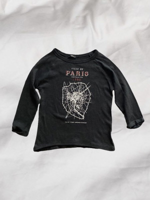 Zara long-sleeve blouse used, size S, black and gray