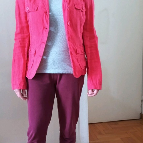 Benetton linen jacket like new, red, size XXL