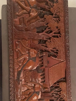 Wooden carved painting used