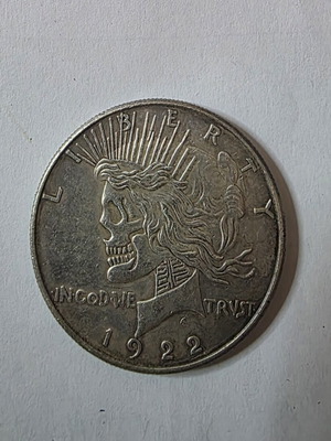 Peace Dollar Hobo Nickel Skull decorative coin replica 1921/1922