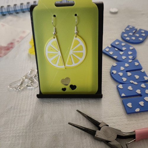 Lemon Slice 3D printing earrings made to order